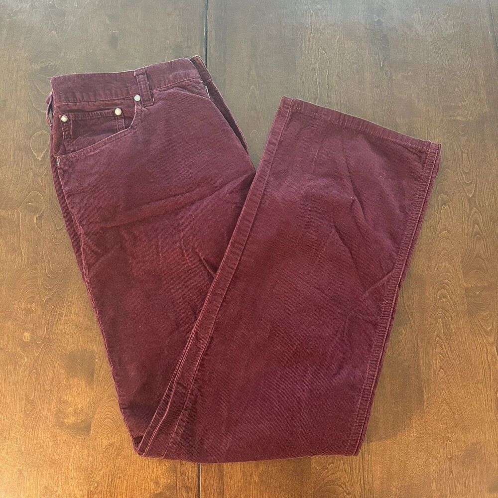 Urban Pipeline Mens Tan Red Corduroy Pants Relaxed Straight 34x34 100% Cotton
